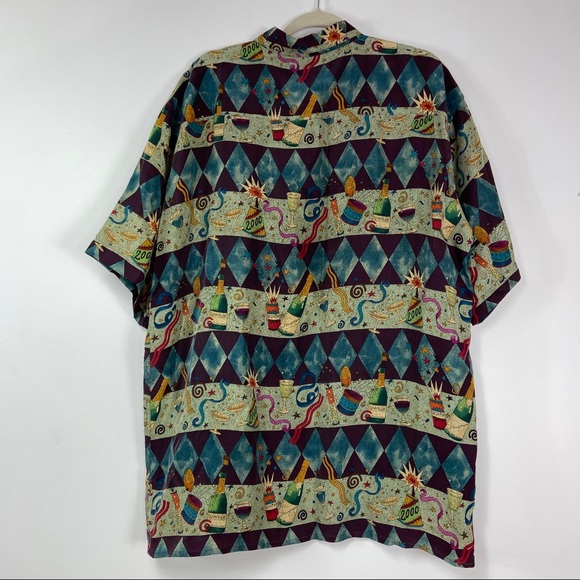 Burma Bibas 2000 silk party button down XL - Picture 6 of 8